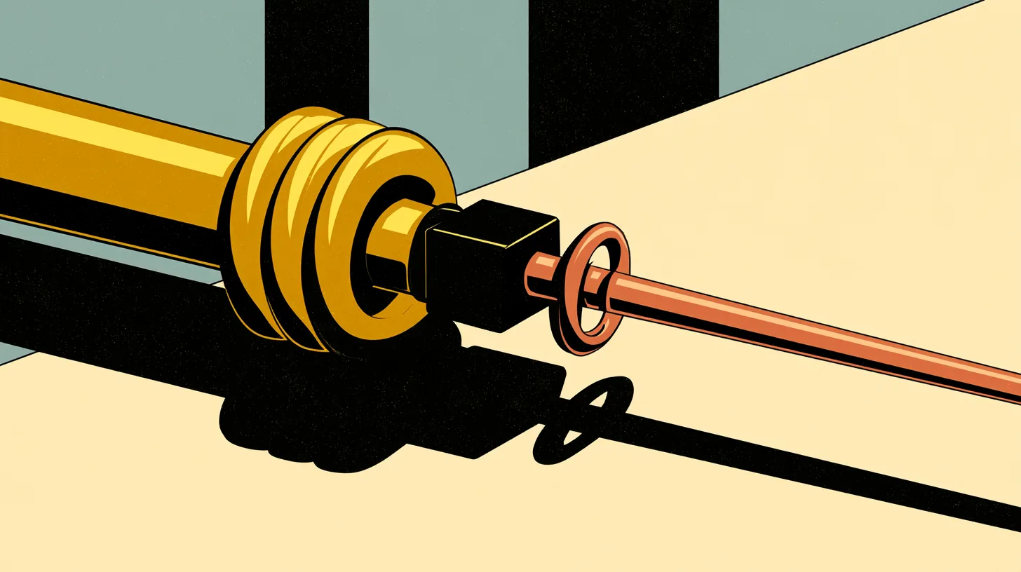 Illustration of a thick and a thin cable meeting at a coupling